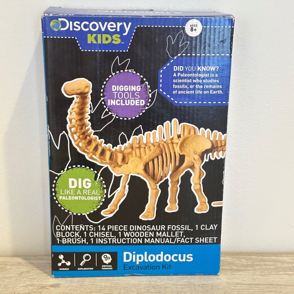 Discovery Kids Diplodocus Excavation Kit Dinosaur Fossil Dig STEM Toy Science